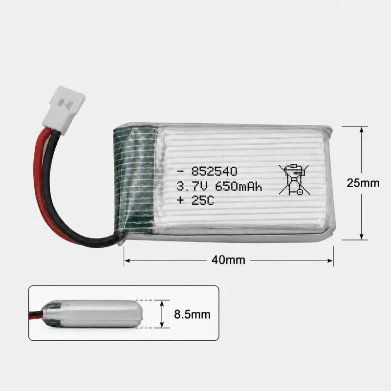 Compact lithium polymer battery for RC airplanes