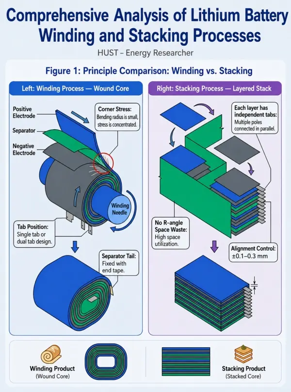Key control points for lithium battery winding and stacking manufacturing processes
