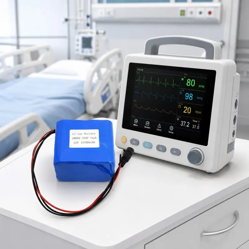 Portable medical equipment powered by an 11.1V lithium-ion battery