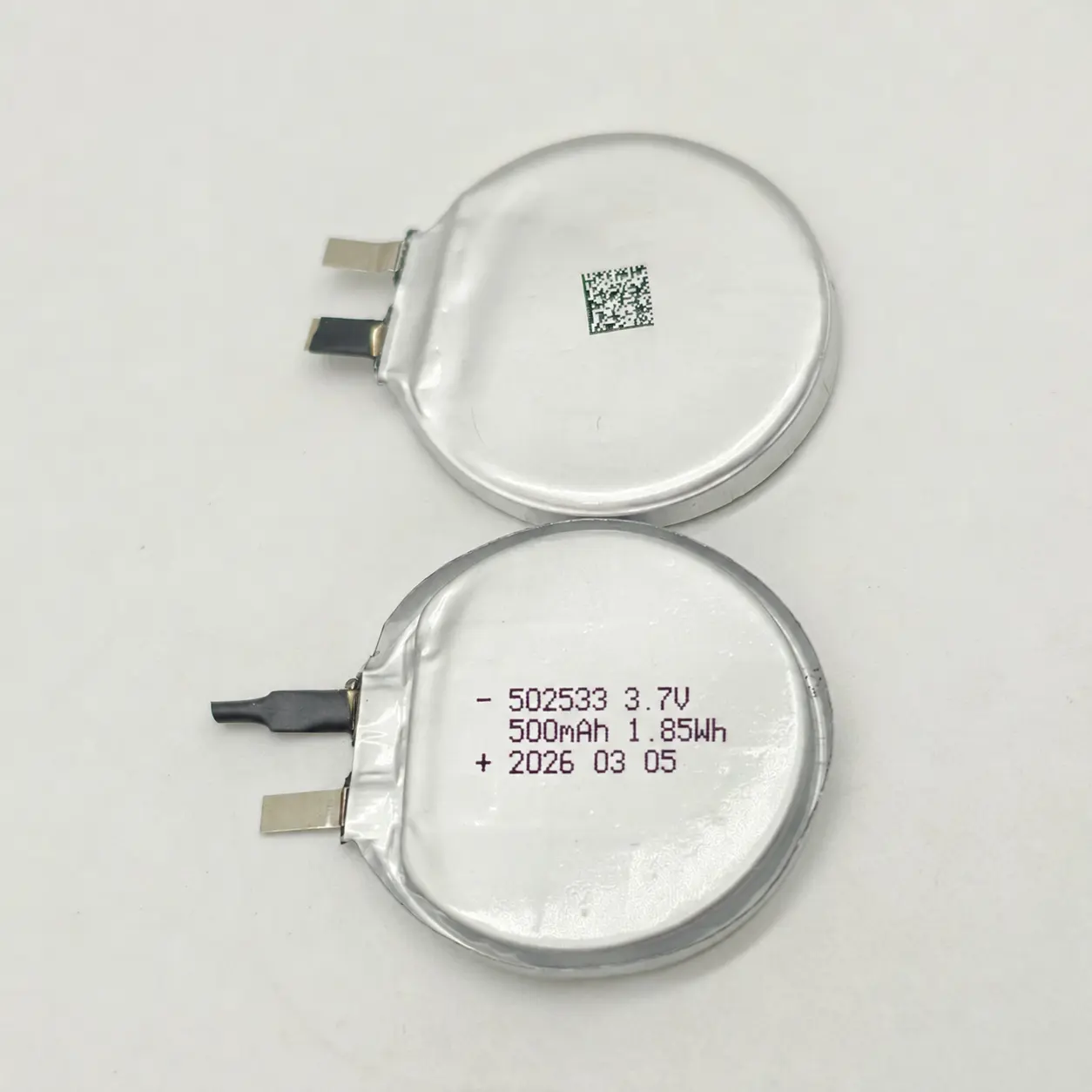 3.7V 500mAh round lithium polymer battery for smart sports watches