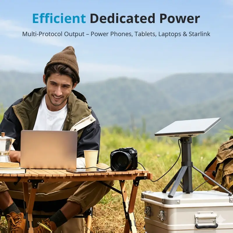 High-capacity Starlink Mini battery pack for RVs, fieldwork, and emergencies