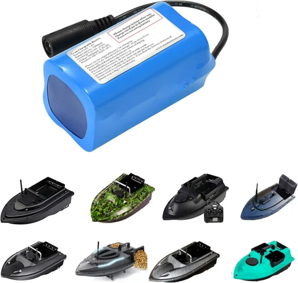 Custom 2S2P lithium battery with connectors for fishing bait boat applications
