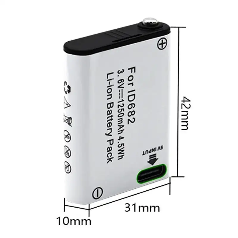Compact USB-C charging headlamp battery for outdoor lighting