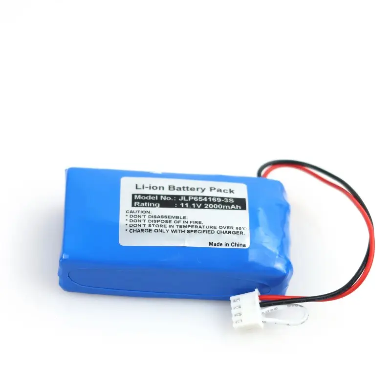 11.1V 2000mAh 654169-3S lithium polymer battery for infusion pumps