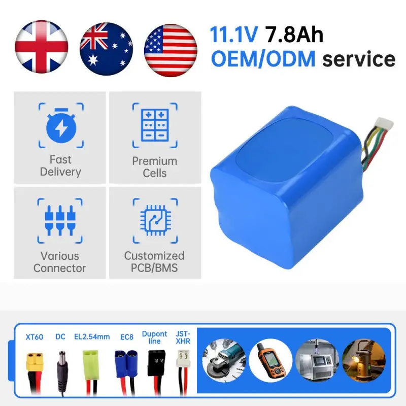Rechargeable 18650 battery with BMS for portable traffic lights