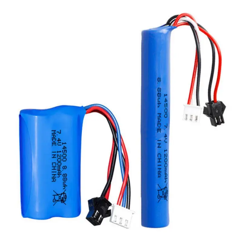 Custom 7.4V 1200mAh 10C 14500 Li-Ion battery pack