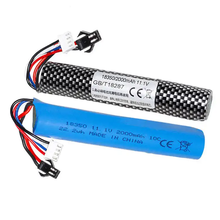 High-power 11.1V 2000mAh 10C 18350 Li-ion battery pack